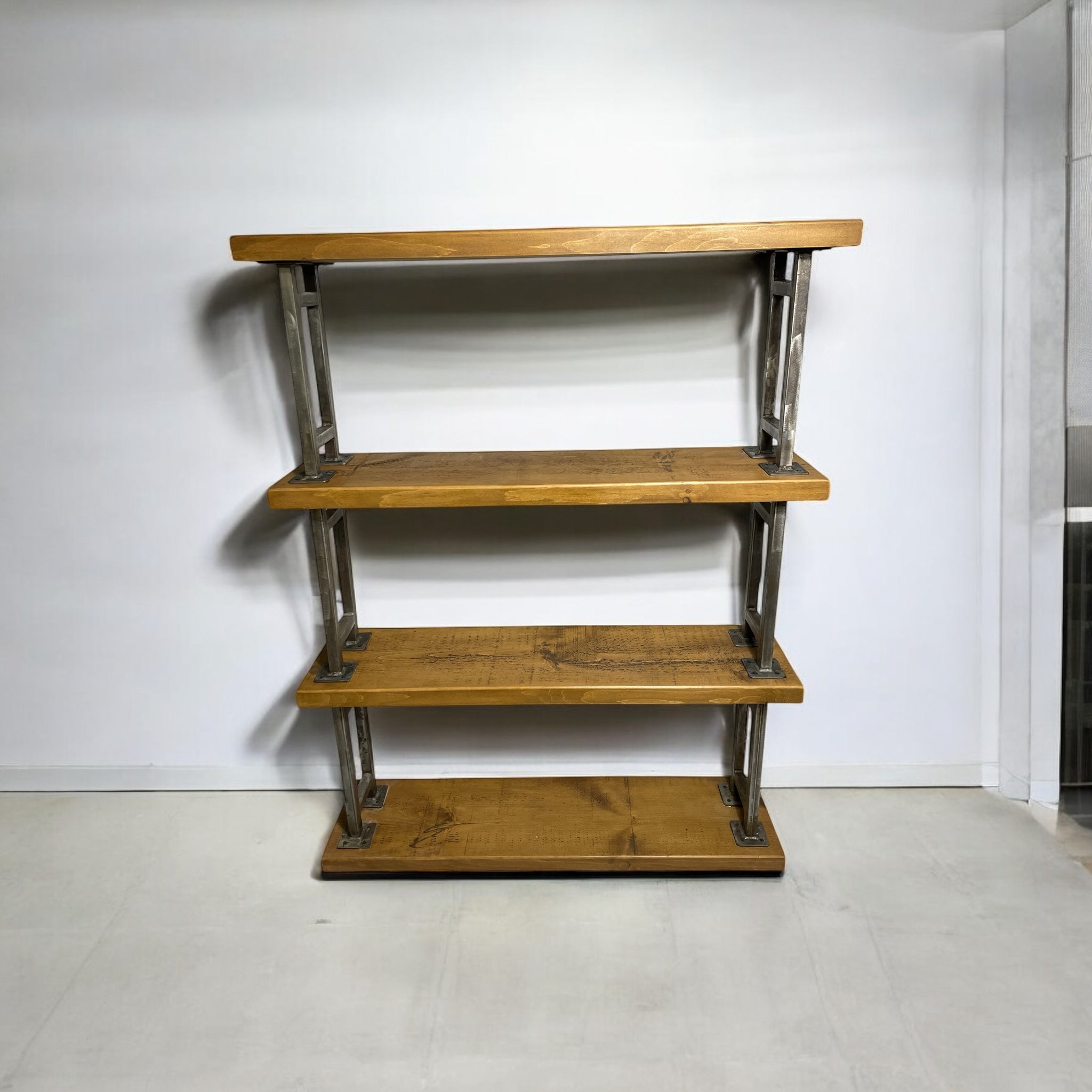Industrial 4 shelved bookcase