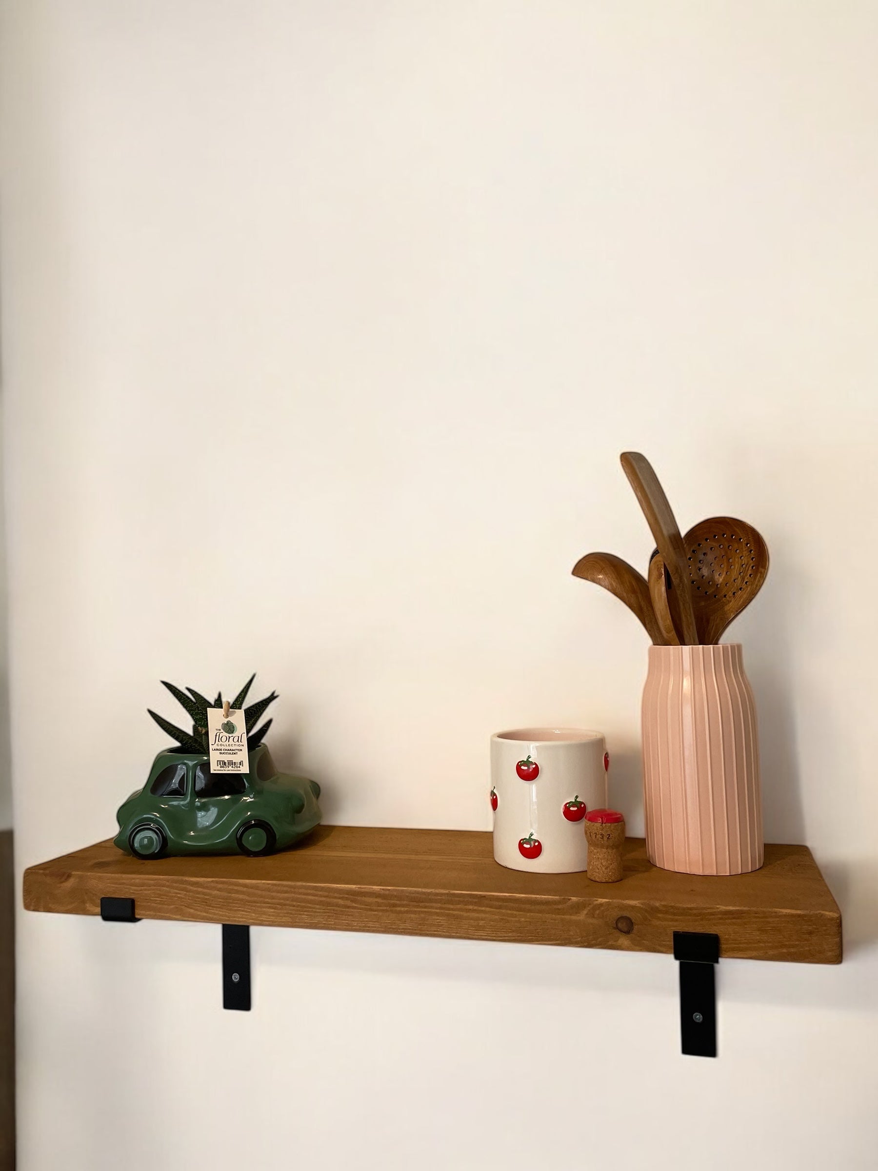 Rustic L bracket shelf